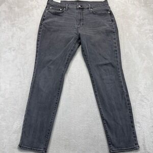 Abercrombie Fitch Jeans Mens 34x32 (34x30) Gray Athletic Slim Dark Wash Denim